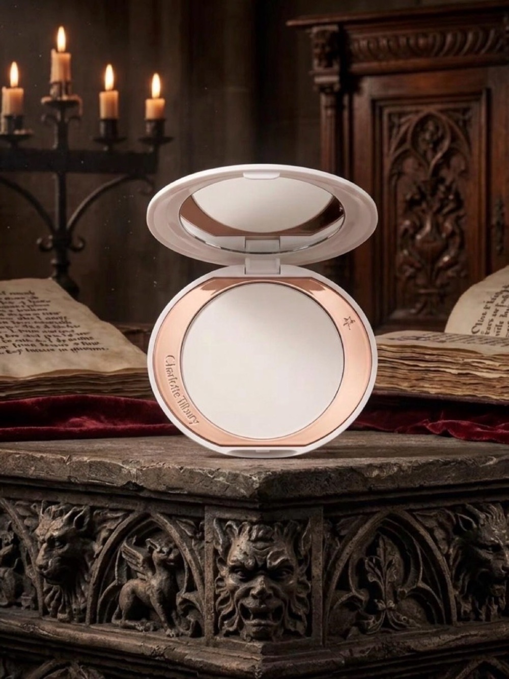 Charlotte Tilbury Brightening Setting Powder Compact with Rose Gold Trim